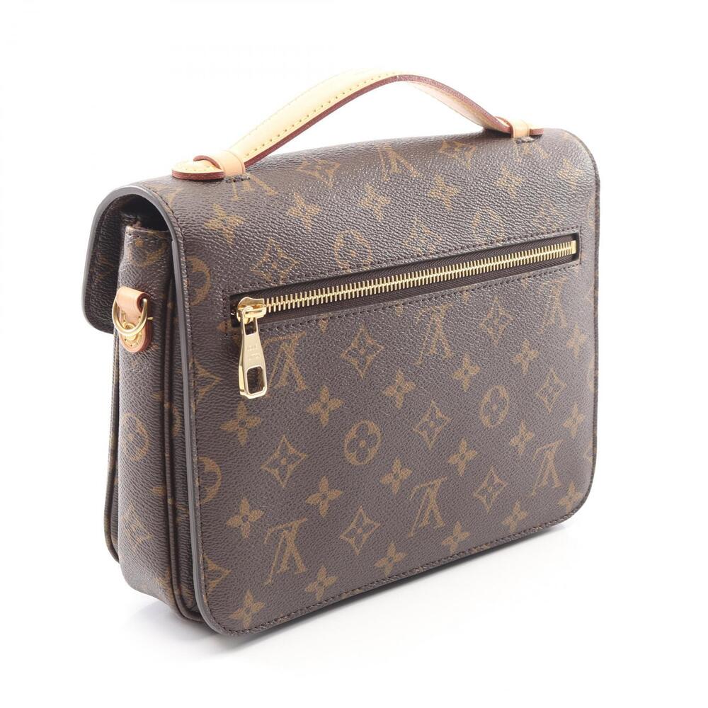 Louis Vuitton Pochette Metis Handbag Canvas Leather Monogram Brown